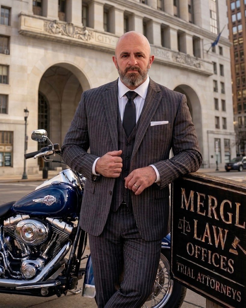 Attorney Ryan Mergl outside the courthouse