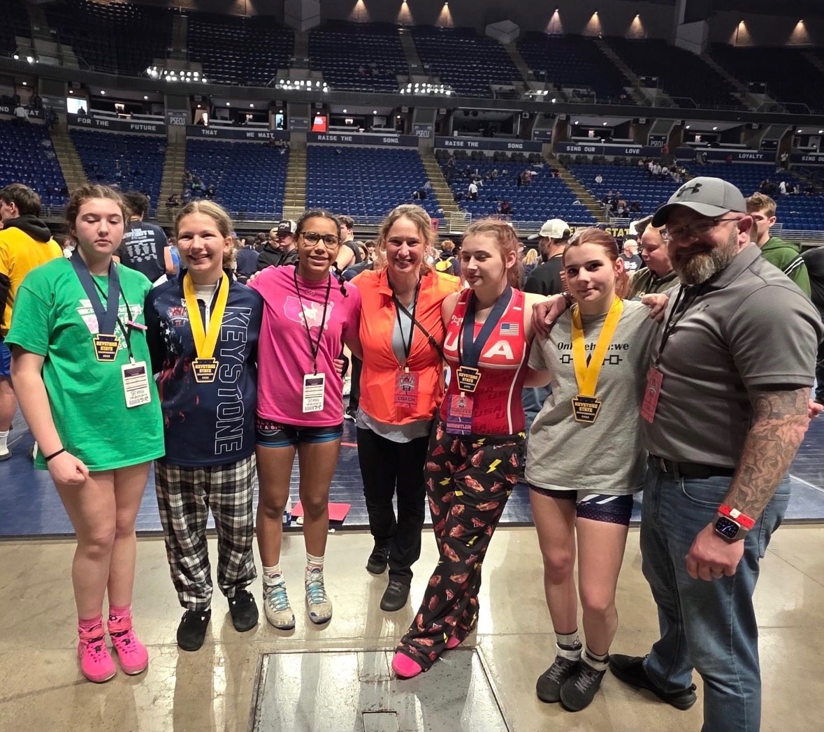 Coaching Sharon wrestling at states
